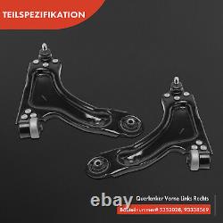 6x Kit Bras de Suspension Essieu Avant à Gauche Droite pour Opel Meriva X03