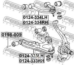 Bras de suspension avant gauche barre oscillant transversal 0124-333LH FEBEST