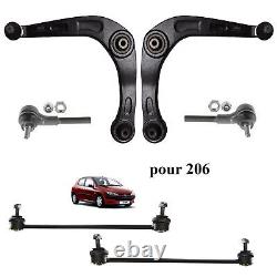 Kit Triangle Bras Suspension 6 Pièces Avant prévu pour 206 1.4 1.6 2.0 Hdi 1.9 D