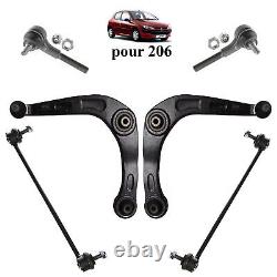 Kit Triangle Bras Suspension 6 Pièces Avant prévu pour 206 1.4 1.6 2.0 Hdi 1.9 D